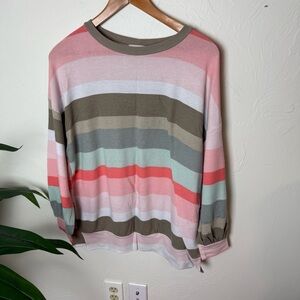 First Love by Lovelyn Pastel Stripe Long Sleeve Top